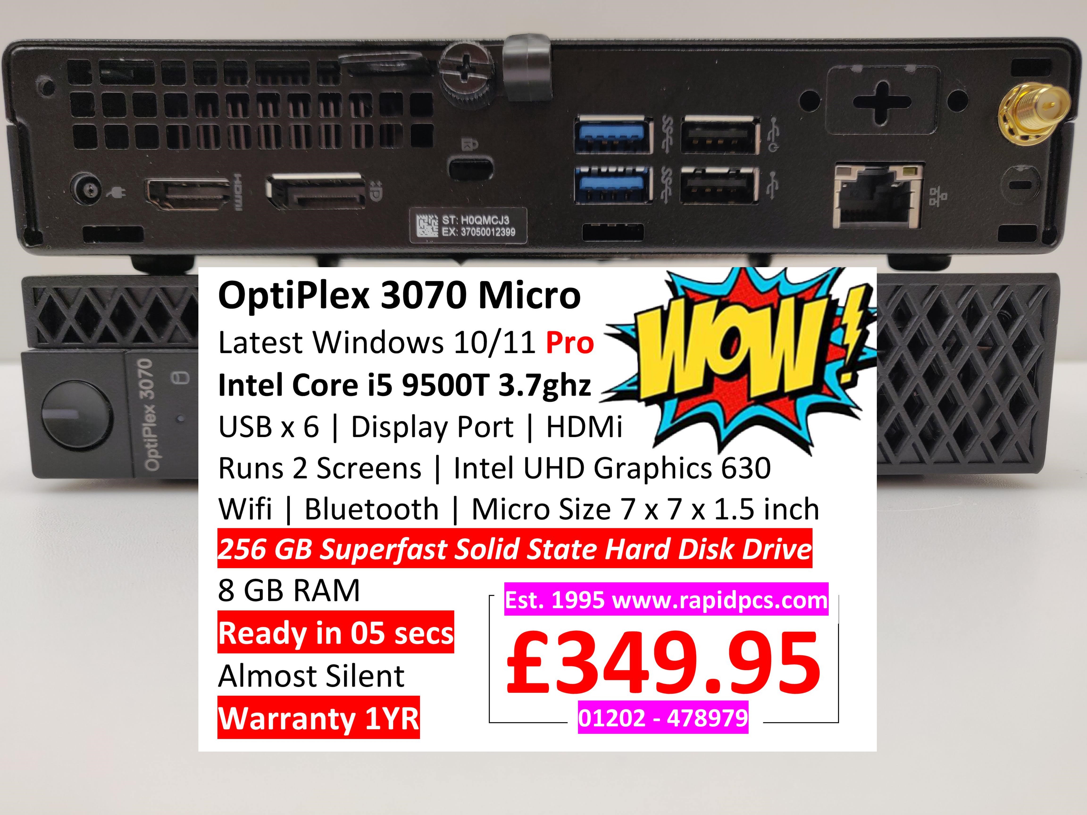 OptiPlex 3070 Micro i5 9th Gen | Rapid PCs